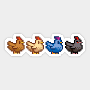 4 Chickens Stardew Valley Sticker